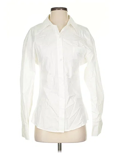 Pre-owned Zara Long Sleeve Blouse In White