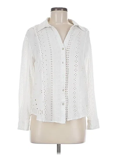 Pre-owned Zara Long Sleeve Blouse In White