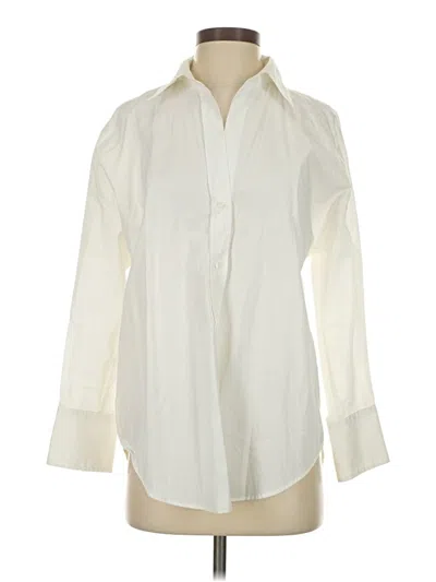 Pre-owned Zara Long Sleeve Blouse In White