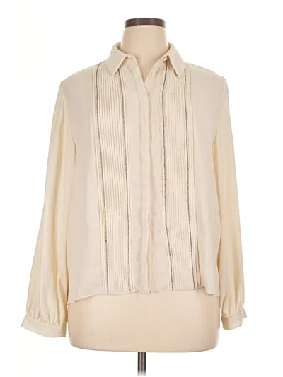 Pre-owned Zara Long Sleeve Blouse In White