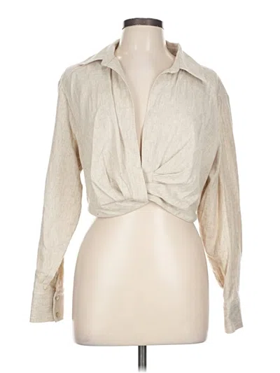 Pre-owned Zara Long Sleeve Blouse In White