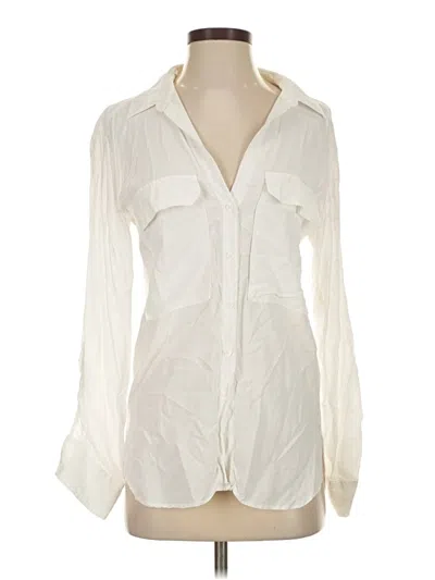 Pre-owned Zara Long Sleeve Blouse In White