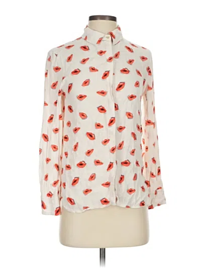 Pre-owned Zara Long Sleeve Blouse In White