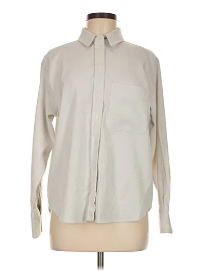 Pre-owned Zara Long Sleeve Blouse In White