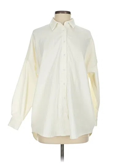 Pre-owned Zara Long Sleeve Blouse In White