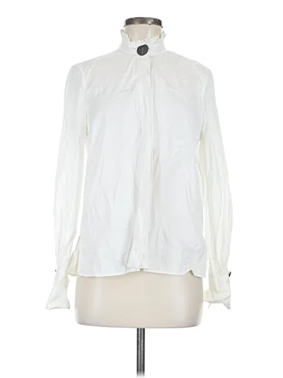 Pre-owned Zara Long Sleeve Blouse In White