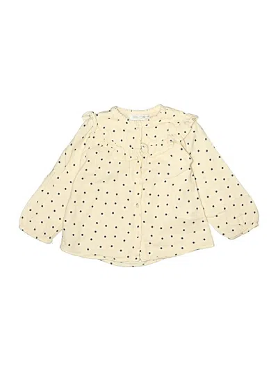 Pre-owned Zara Kids' Long Sleeve Blouse In White