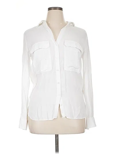 Pre-owned Zara Long Sleeve Blouse In White