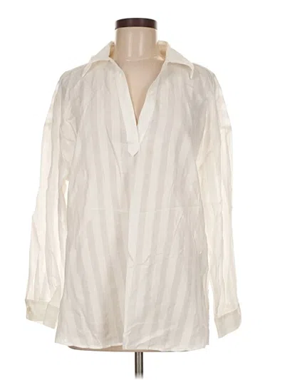 Pre-owned Zara Long Sleeve Blouse In White