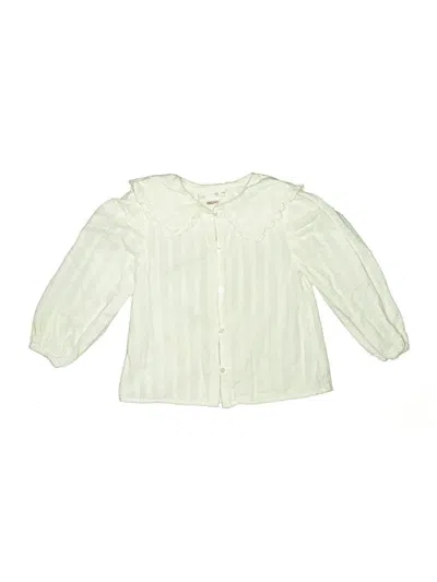 Pre-owned Zara Kids' Long Sleeve Blouse In White