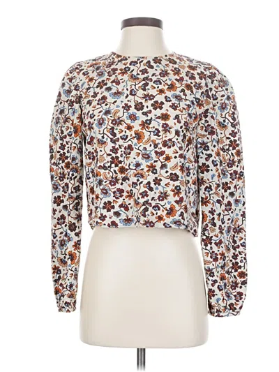 Pre-owned Zara Long Sleeve Blouse In White