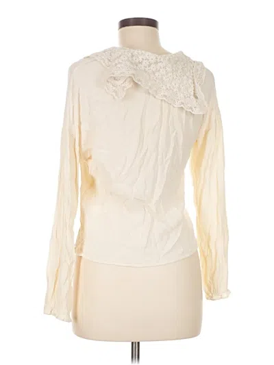 Pre-owned Zara Long Sleeve Blouse In White