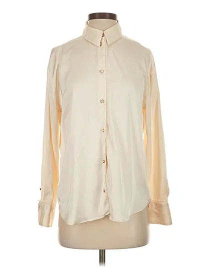 Pre-owned Zara Long Sleeve Blouse In White