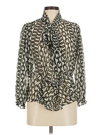 Pre-owned Zara Long Sleeve Blouse In White