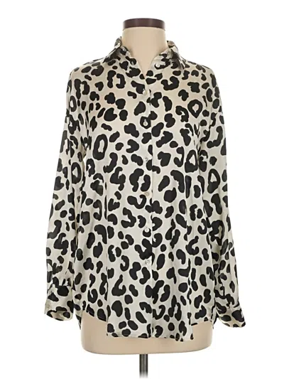Pre-owned Zara Long Sleeve Blouse In White