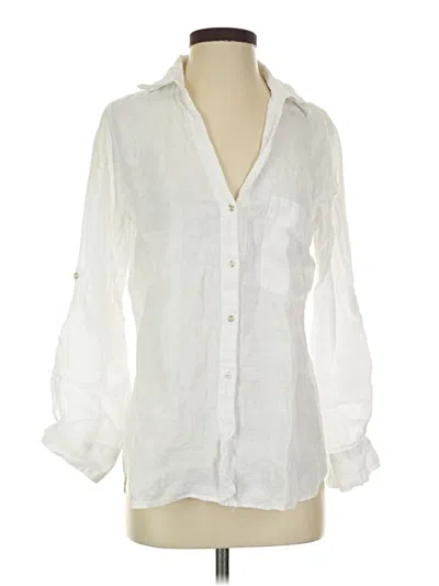 Pre-owned Zara Long Sleeve Blouse In White