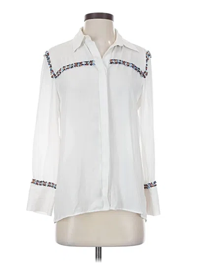 Pre-owned Zara Long Sleeve Blouse In White