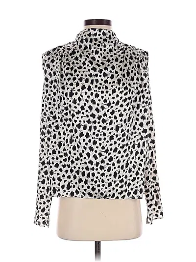 Pre-owned Zara Long Sleeve Blouse In White