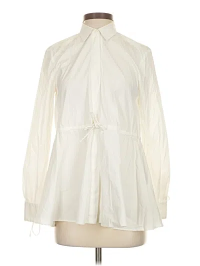 Pre-owned Zara Long Sleeve Blouse In White