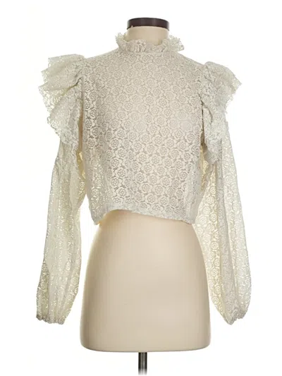 Pre-owned Zara Long Sleeve Blouse In White