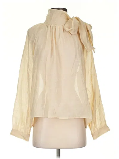 Pre-owned Zara Long Sleeve Blouse In White