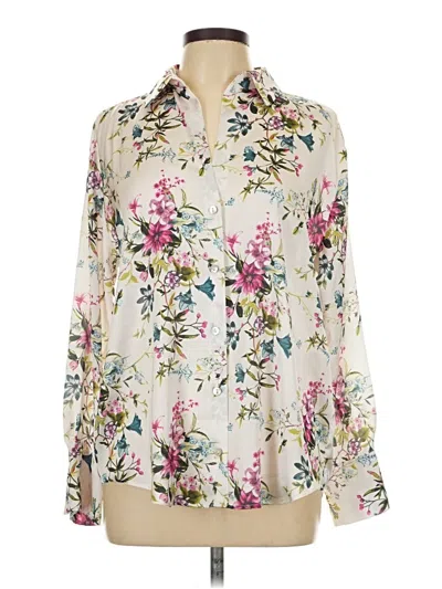 Pre-owned Zara Long Sleeve Blouse In White