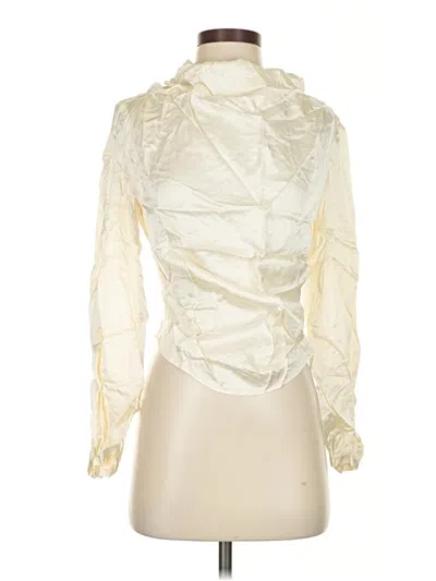 Pre-owned Zara Long Sleeve Blouse In White