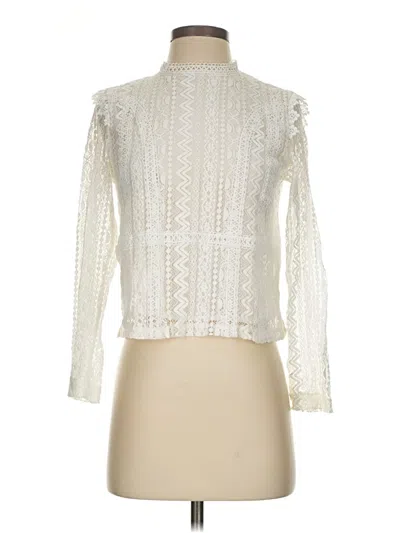Pre-owned Zara Long Sleeve Blouse In White