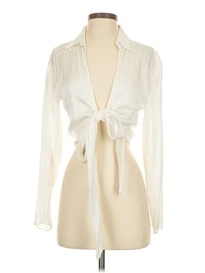 Pre-owned Zara Long Sleeve Blouse In White
