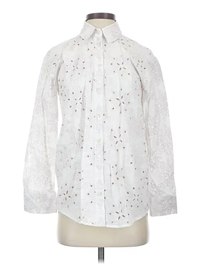 Pre-owned Zara Long Sleeve Blouse In White
