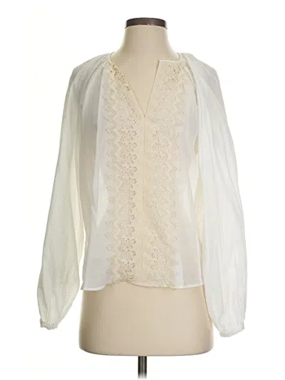 Pre-owned Zara Long Sleeve Blouse In White