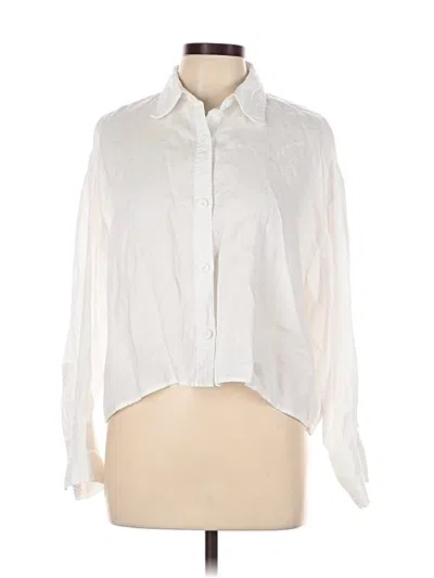 Pre-owned Zara Long Sleeve Blouse In White
