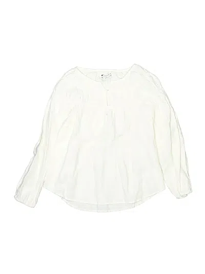 Pre-owned Zara Kids' Long Sleeve Blouse In White