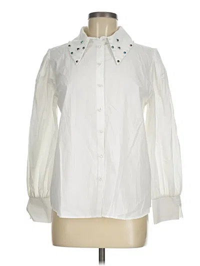 Pre-owned Zara Long Sleeve Blouse In White