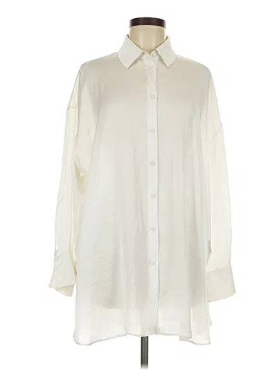 Pre-owned Zara Long Sleeve Blouse In White