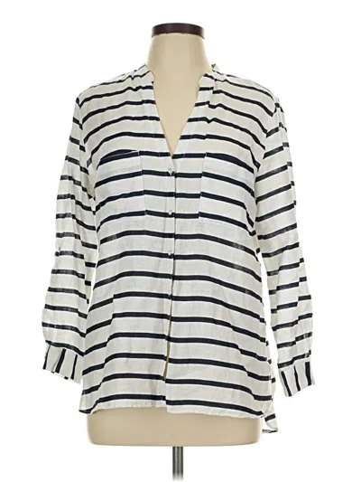 Pre-owned Zara Long Sleeve Blouse In White