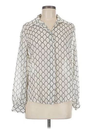 Pre-owned Zara Long Sleeve Blouse In White