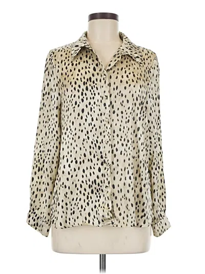 Pre-owned Zara Long Sleeve Blouse In White