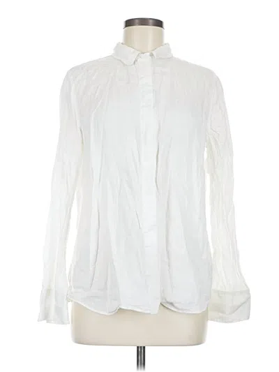 Pre-owned Zara Long Sleeve Blouse In White