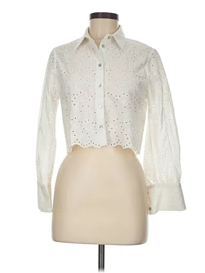 Pre-owned Zara Long Sleeve Blouse In White