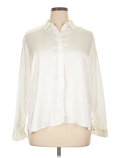Pre-owned Zara Long Sleeve Blouse In White