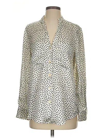 Pre-owned Zara Long Sleeve Blouse In White