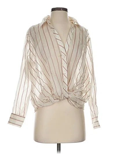 Pre-owned Zara Long Sleeve Blouse In White