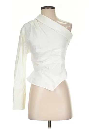Pre-owned Zara Long Sleeve Blouse In White