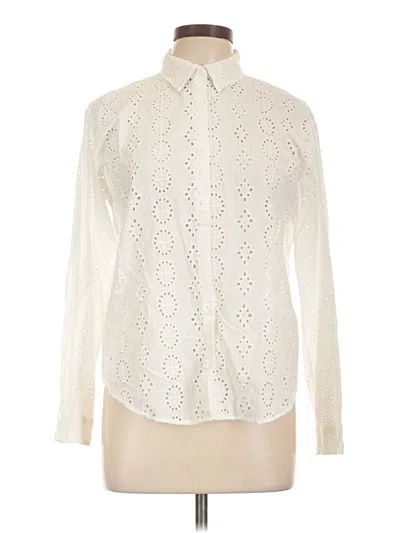 Pre-owned Zara Long Sleeve Blouse In White