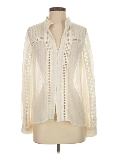 Pre-owned Zara Long Sleeve Blouse In White