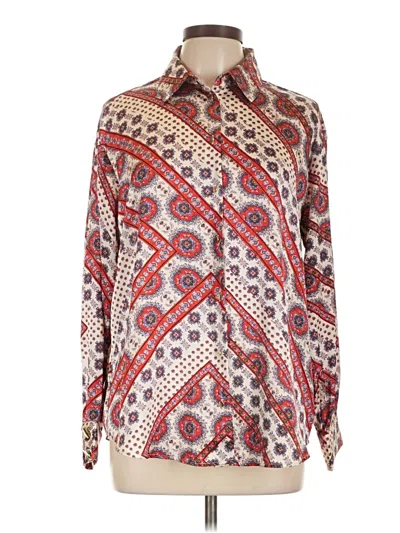 Pre-owned Zara Long Sleeve Blouse In White