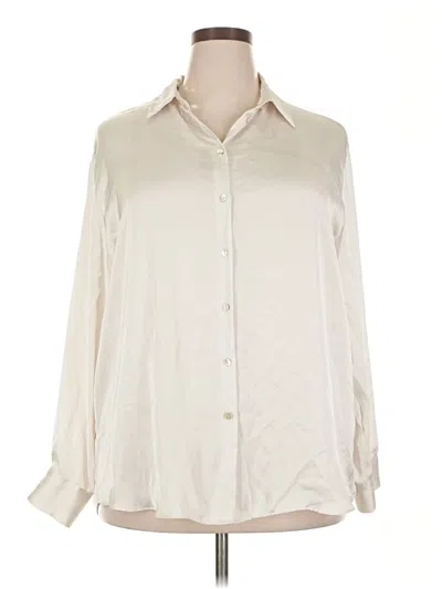 Pre-owned Zara Long Sleeve Blouse In White