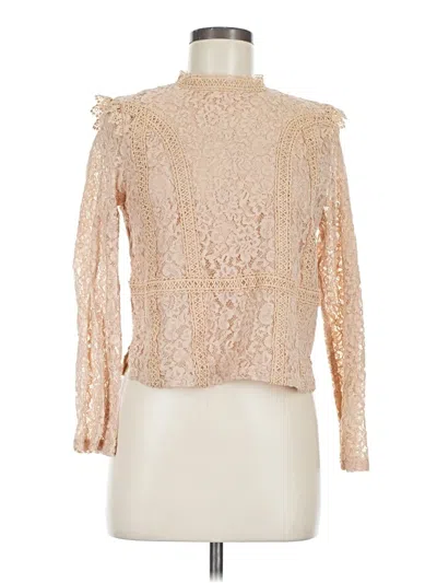 Pre-owned Zara Long Sleeve Blouse In White