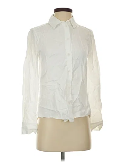 Pre-owned Zara Long Sleeve Blouse In White